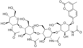 4-METHYLUMBELLIFERYL BETA-D-N,N',N',N''-TETRAACETYLCHITOTETRAOSIDE Structure