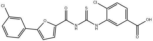 4-CHLORO-3-[[[[[5-(3-CHLOROPHENYL)-2-FURANYL]CARBONYL]AMINO]THIOXOMETHYL]AMINO]-BENZOIC ACID Struktur