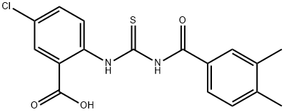 5-CHLORO-2-[[[(3,4-DIMETHYLBENZOYL)AMINO]THIOXOMETHYL]AMINO]-BENZOIC ACID Struktur