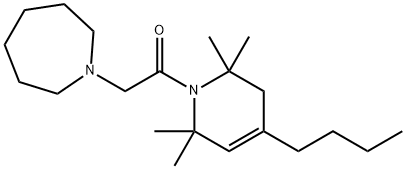 1,2,3,6-Tetrahydro-4-butyl-1-(hexahydro-1H-azepin-1-ylacetyl)-2,2,6,6-tetramethylpyridine Struktur