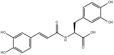 N-[3’,4’-Dihydroxy-(E)-cinnamoyl]-3-hydroxy-L-tyrosine Struktur