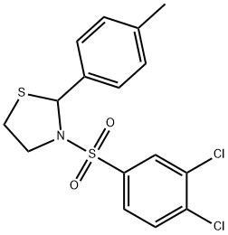 Thiazolidine, 3-[(3,4-dichlorophenyl)sulfonyl]-2-(4-methylphenyl)- (9CI) Struktur