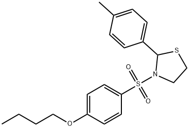 Thiazolidine, 3-[(4-butoxyphenyl)sulfonyl]-2-(4-methylphenyl)- (9CI) Struktur