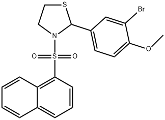 Thiazolidine, 2-(3-bromo-4-methoxyphenyl)-3-(1-naphthalenylsulfonyl)- (9CI) Struktur