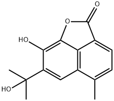 8-Hydroxy-7-(1-hydroxy-1-methylethyl)-5-methyl-2H-naphtho[1,8-bc]furan-2-one Struktur