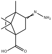 Bicyclo[2.2.1]heptane-1-carboxylic acid, 3-hydrazono-4,7,7-trimethyl- (9CI) Struktur