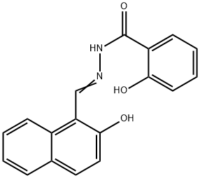 2-hydroxy-1-naphthalaldehyde salicyloylhydrazone Struktur