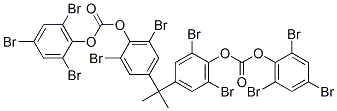 2,2-Bis[3,5-dibromo-4-[[[(2,4,6-tribromophenyl)oxy]carbonyl]oxy]phenyl]propane Struktur