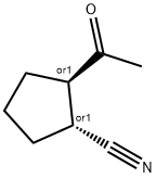 Cyclopentanecarbonitrile, 2-acetyl-, trans- (9CI) Struktur