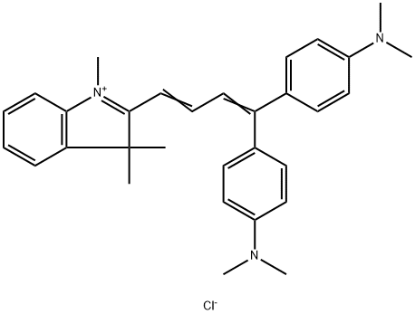 2-[4,4-bis[4-(dimethylamino)phenyl]buta-1,3-dienyl]-1,3,3-trimethyl-3H-indolium chloride Struktur