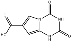 1,2,3,4-Tetrahydro-2,4-dioxopyrrolo[1,2-a]-1,3,5-triazine-7-carboxylic acid Struktur