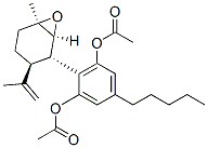 1,3-Benzenediol, 2-(6-methyl-3-(1-methylethenyl)-7-oxabicyclo(4.1.0)he pt-2-yl)-5-pentyl-, diacetate, (1R-(1alpha,2alpha,3beta,6alpha))- Struktur