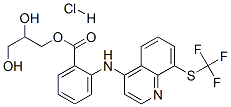 2,3-dihydroxypropyl 2-[[8-[(trifluoromethyl)thio]-4-quinolyl]amino]benzoate hydrochloride Struktur