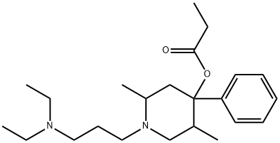 1-(3-Diethylaminopropyl)-2,5-dimethyl-4-phenyl-4-propionyloxypiperidine Struktur