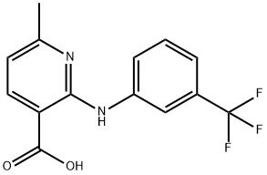 6-methyl-2-[[3-(trifluoromethyl)phenyl]amino]pyridine-3-carboxylic acid Struktur