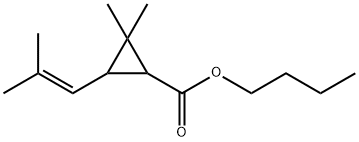 butyl 2,2-dimethyl-3-(2-methylprop-1-enyl)cyclopropane-1-carboxylate Struktur