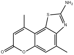 7H-Pyrano[2,3-g]benzothiazol-7-one,  2-amino-4,9-dimethyl- Struktur