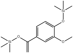 1-(Trimethylsiloxy)-2-methoxy-4-(1-trimethylsiloxyethenyl)-benzene Struktur