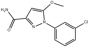 3-carbamoyl-1-(3-chlorophenyl)-5-methoxypyrazole Struktur