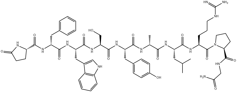 PGLU-D-PHE-TRP-SER-TYR-D-ALA-LEU-ARG-PRO-GLY-NH2 Struktur