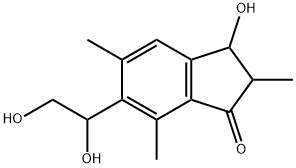 6-(1,2-Dihydroxyethyl)-2,3-dihydro-3-hydroxy-2,5,7-trimethyl-1H-inden-1-one Struktur