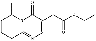 6-Methyl-4-oxo-6,7,8,9-tetrahydro-4H-pyrido[1,2-a]pyrimidine-3-acetic acid ethyl ester Struktur