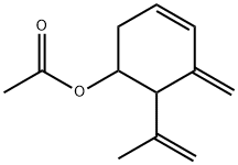 5-Methylene-6-isopropenyl-3-cyclohexen-1-ol acetate Struktur