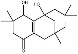 3,4,5,6,7,8,9,10-Octahydro-4,5-dihydroxy-3,3,7,7,9-pentamethyl-5,9-methanobenzocycloocten-1(2H)-one Struktur