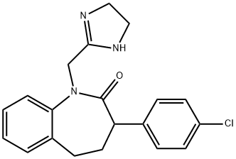 2,3,4,5-Tetrahydro-3-(p-chlorophenyl)-1-[(2-imidazolin-2-yl)methyl]-1H-1-benzazepin-2-one Struktur