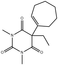 5-(1-Cyclohepten-1-yl)-5-ethyl-1,3-dimethyl-2,4,6(1H,3H,5H)-pyrimidinetrione Struktur