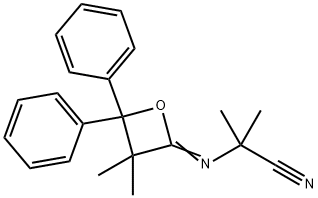 2-[(3,3-Dimethyl-4,4-diphenyloxetan-2-ylidene)amino]-2-methylpropanenitrile Struktur