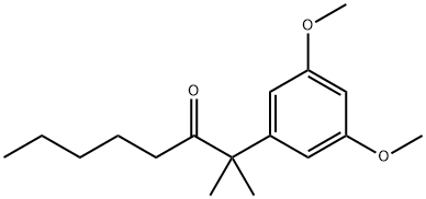 2-(3,5-DIMETHOXY-PHENYL)-2-METHYL-OCTAN-3-ONE
 Struktur