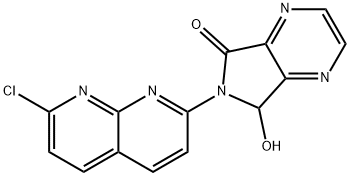 6-(7-chloro-1,8-naphthyridin-2-yl)-6,7-dihydro-7-hydroxy-5H-pyrrolo[3,4-b]pyrazin-5-one Struktur