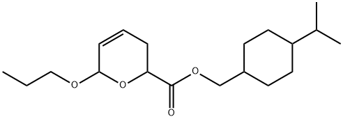 3,6-Dihydro-6-propoxy-2H-pyran-2-carboxylic acid 4-(1-methylethyl)cyclohexyl ester Struktur