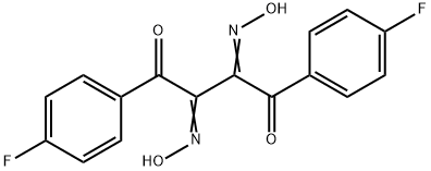 1,4-Bis(4-fluorophenyl)-2,3-bis(hydroxyimino)-1,4-butanedione Struktur