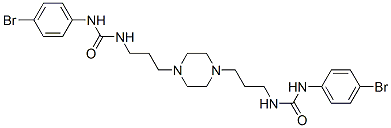 1,4-Bis[3-[3-(4-bromophenyl)ureido]propyl]piperazine Struktur