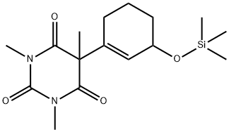 1,3,5-Trimethyl-5-[3-[(trimethylsilyl)oxy]-1-cyclohexen-1-yl]-2,4,6(1H,3H,5H)-pyrimidinetrione Struktur