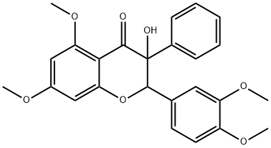 2-(3,4-Dimethoxyphenyl)-2,3-dihydro-3-hydroxy-5,7-dimethoxy-3-phenyl-4H-1-benzopyran-4-one Struktur