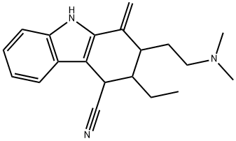 2-[2-(Dimethylamino)ethyl]-3-ethyl-2,3,4,9-tetrahydro-1-methylene-1H-carbazole-4-carbonitrile Struktur