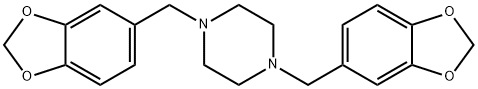 1,4-bis(benzo[1,3]dioxol-5-ylmethyl)piperazine, 55436-41-4, 結構式