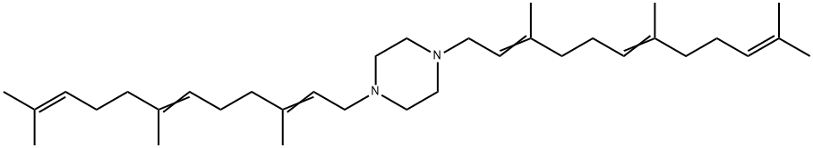 1,4-Bis(3,7,11-trimethyl-2,6,10-dodecatrienyl)piperazine Struktur