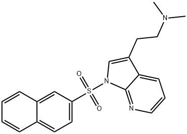 1H-Pyrrolo[2,3-b]pyridine-3-ethanamine, N,N-dimethyl-1-(2-naphthalenylsulfonyl)- Struktur