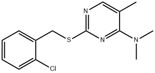 4-Pyrimidinamine, 2-(((2-chlorophenyl)methyl)thio)-N,N,5-trimethyl- Struktur