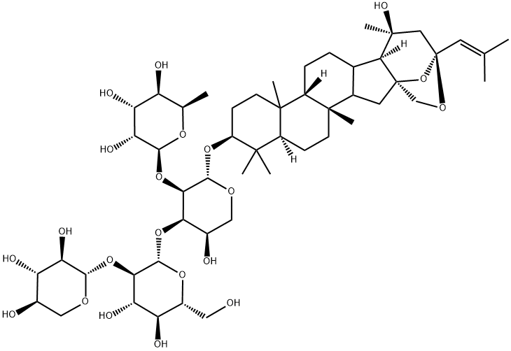 (23R)-16β,23:16,30-ジエポキシ-3β-[[2-O-α-L-ラムノピラノシル-3-O-[(2-O-β-D-キシロピラノシル-β-D-グルコピラノシル)]-α-L-アラビノピラノシル]オキシ]ダンマラ-24-エン-20-オール