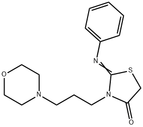 3-(3-Morpholinopropyl)-2-(phenylimino)-4-thiazolidinone Struktur