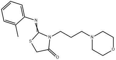 2-[(2-Methylphenyl)imino]-3-[3-(4-morpholinyl)propyl]-4-thiazolidinone Struktur