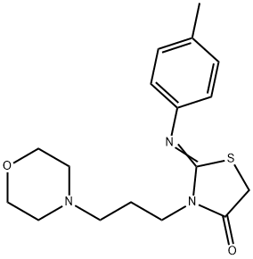 2-[(4-Methylphenyl)imino]-3-[3-(4-morpholinyl)propyl]-4-thiazolidinone Struktur