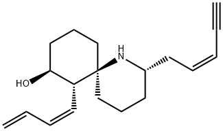 7-[(1Z)-1,3-Butadienyl]-2-[(2Z)-2-penten-4-ynyl]-1-azaspiro[5.5]undeca n-8-ol Struktur