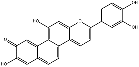 2-(3,4-Dihydroxyphenyl)-8,11-dihydroxy-9H-phenanthro[2,1-b]pyran-9-one Struktur