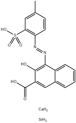 calcium strontium bis[3-hydroxy-4-[(4-methyl-2-sulphonatophenyl)azo]-2-naphthoate] Struktur